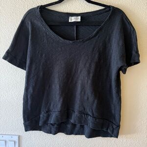 Universal Thread Black Short Sleeve Scoop Neck Top